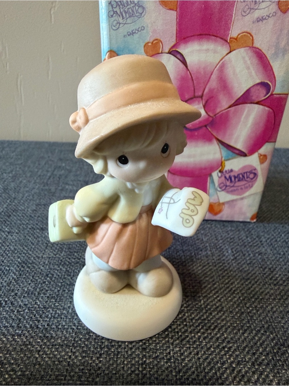 Precious Moments Figurine in Pastel Pink and Cream
